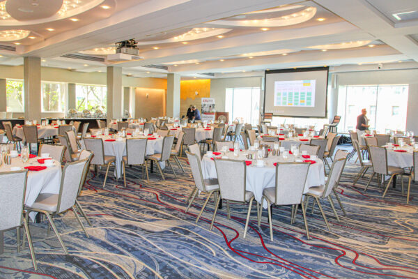 The Statler Ballroom ready to receive attendees