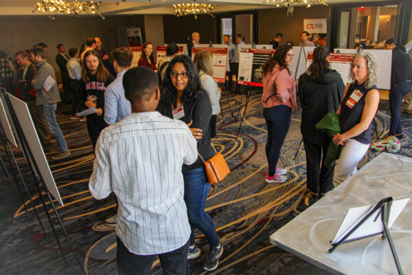 Attendees during poster exhibit and networking