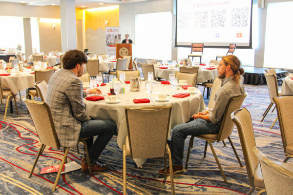 Attendees networking