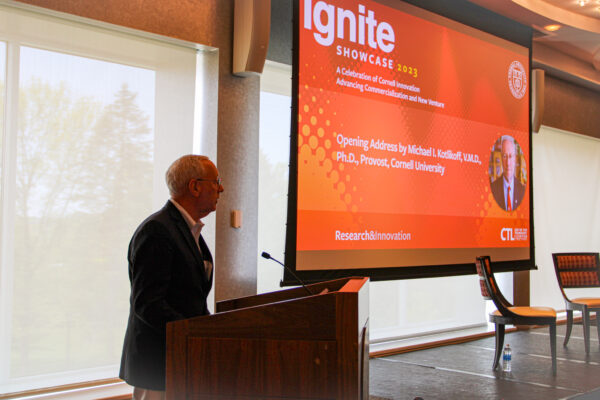 Michael Kotlikoff, Cornell Provost, during his opening remarks